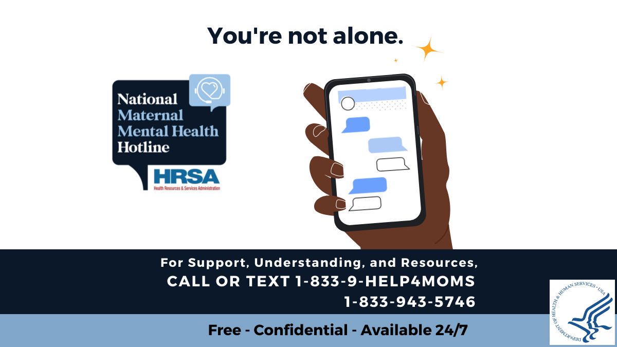 Graphic for Maternal Health Mental Health Hotline